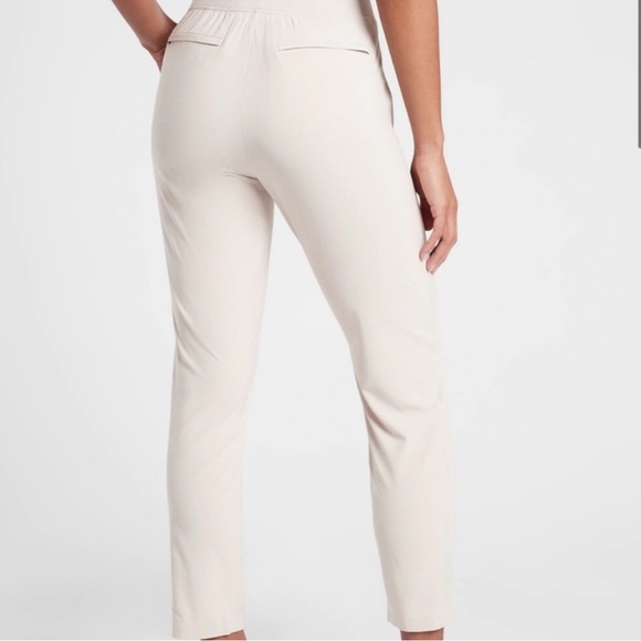 Athleta Brooklyn Pants Mid Rise Ankle Pant size 12 Cream/Beige Color - Picture 2 of 7